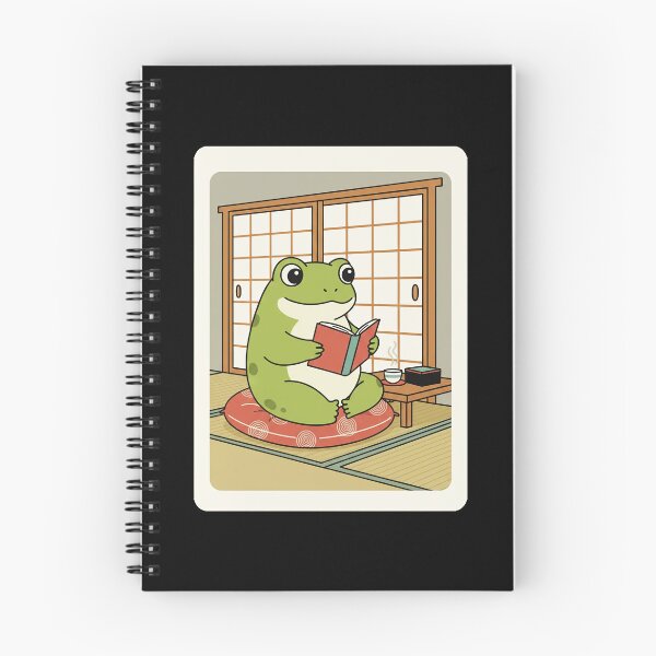 Item preview, Cozy Frog Reading Book in Traditional Japanese Room Scene designed and sold by JordynLadukeg65.