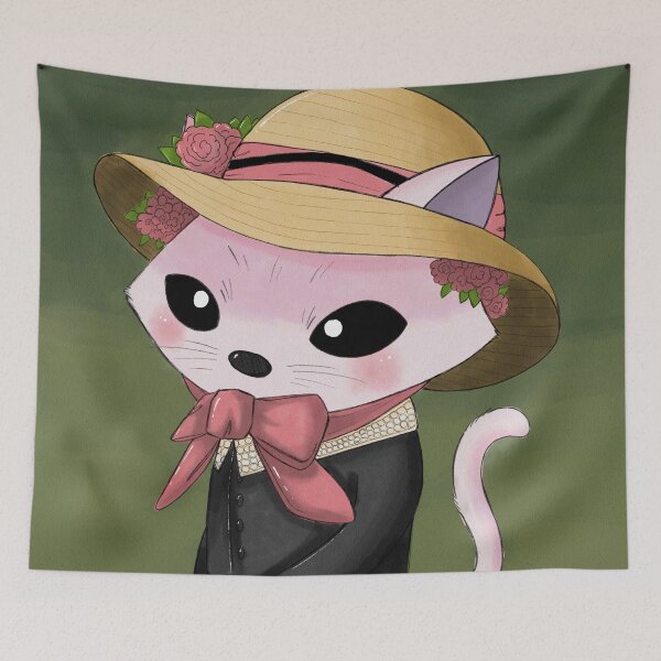 Item preview, Cute Victorian Cat Watercolour Illustration designed and sold by MariOyama.