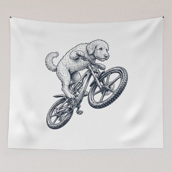 Item preview, Vintage Goldendoodle Riding Bicycle Cycling Bike Dog Lover designed and sold by TerryConnells.