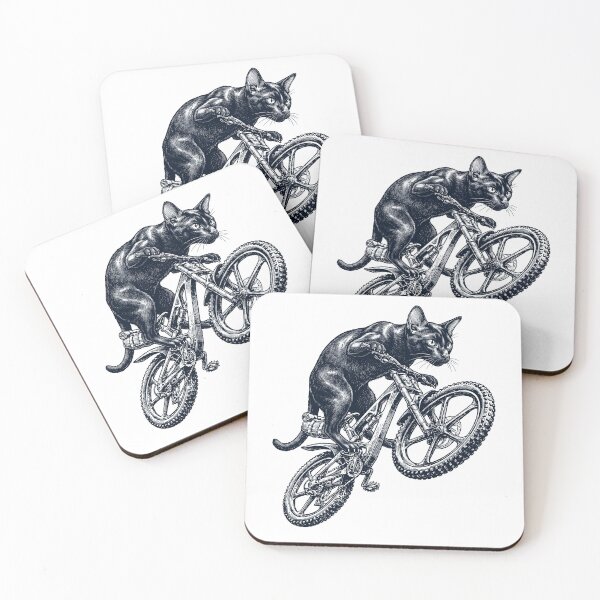 Item preview, Vintage Havana Brown Cat Riding Bicycle Cycling Bike Kitten Lover designed and sold by TerryConnells.