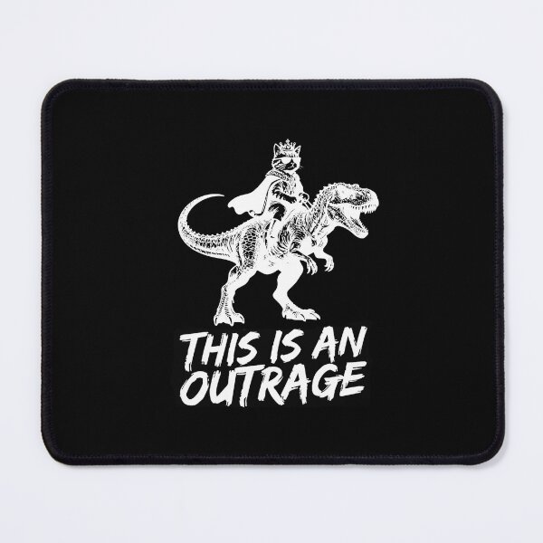 Item preview, Cat Riding Dinosaur This is an Outrage Funny designed and sold by thomas-frame.