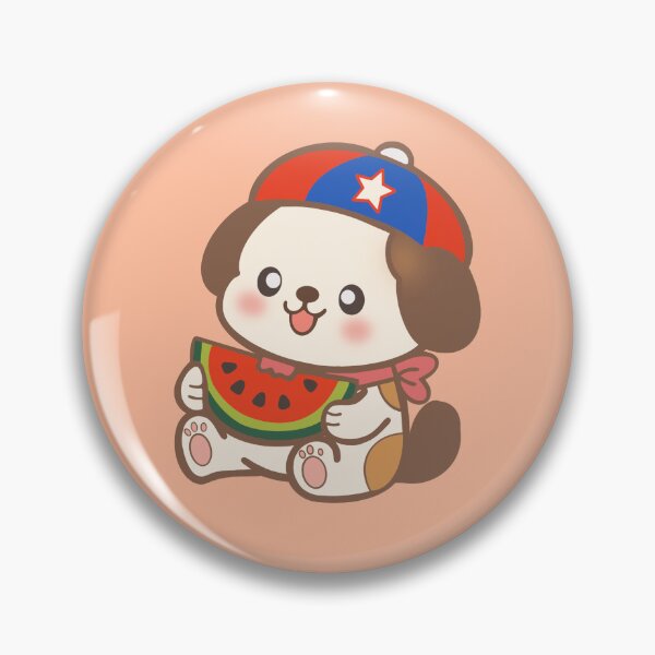 Item preview, Cute Saint Bernard Dog Eating Watermelon with Patriotic 4th of July Hat⁠ designed and sold by Teenidesign .