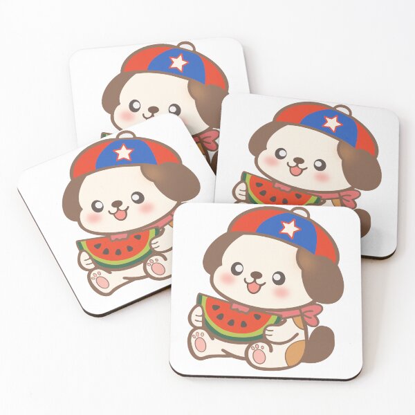 Item preview, Cute Saint Bernard Dog Eating Watermelon with Patriotic 4th of July Hat⁠ designed and sold by Teenidesign .