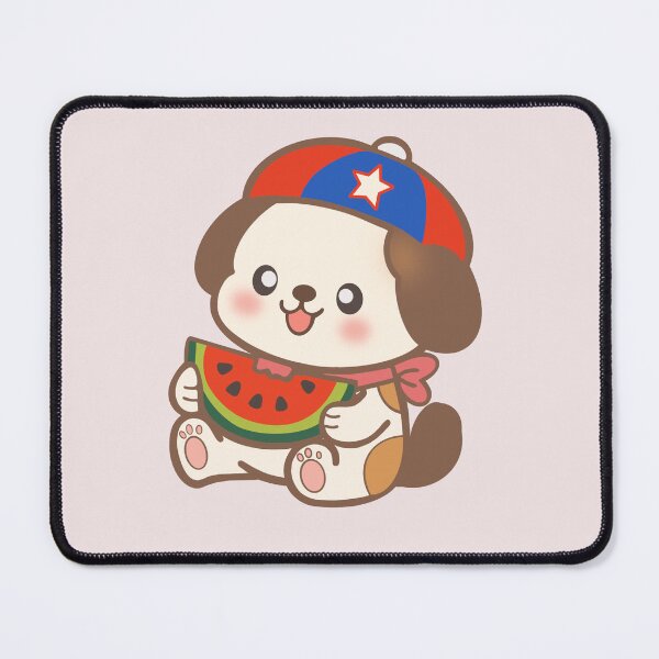Item preview, Cute Saint Bernard Dog Eating Watermelon with Patriotic 4th of July Hat⁠ designed and sold by Teenidesign .