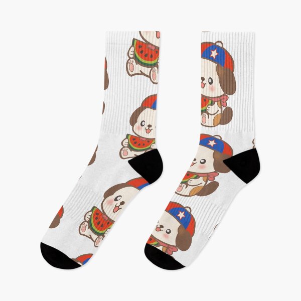 Item preview, Cute Saint Bernard Dog Eating Watermelon with Patriotic 4th of July Hat⁠ designed and sold by Teenidesign .
