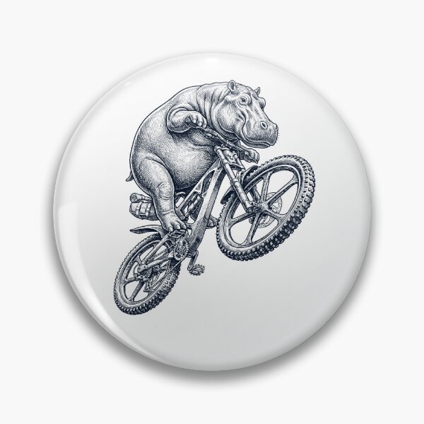 Item preview, Vintage Hippo Riding Bicycle Cycling Bike Animal Lover designed and sold by TerryConnells.