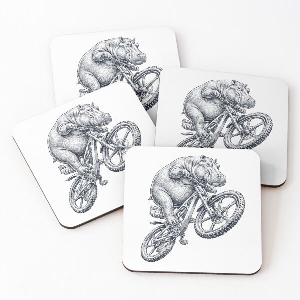 Item preview, Vintage Hippo Riding Bicycle Cycling Bike Animal Lover designed and sold by TerryConnells.