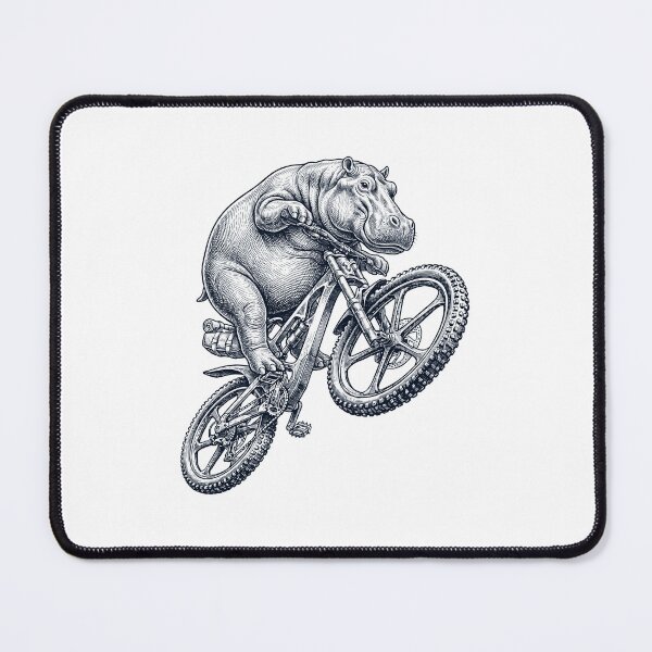 Item preview, Vintage Hippo Riding Bicycle Cycling Bike Animal Lover designed and sold by TerryConnells.