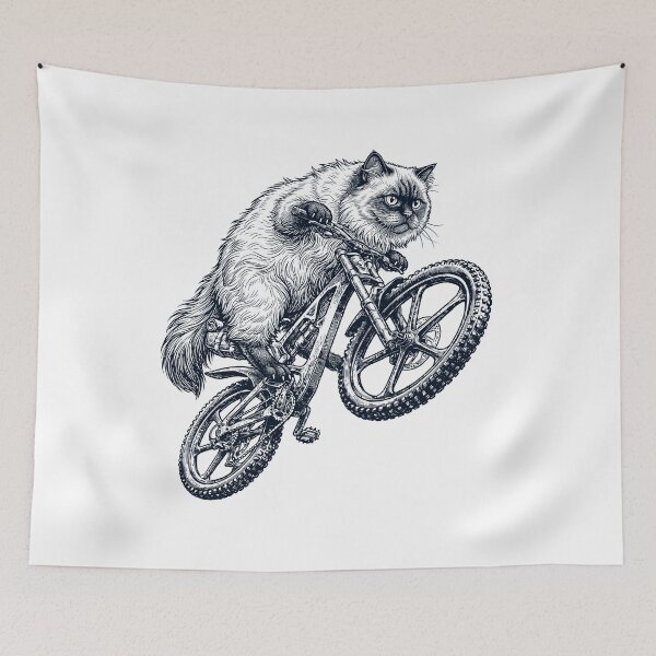 Item preview, Vintage Himalayan Cat Riding Bicycle Cycling Bike Kitten Lover designed and sold by TerryConnells.