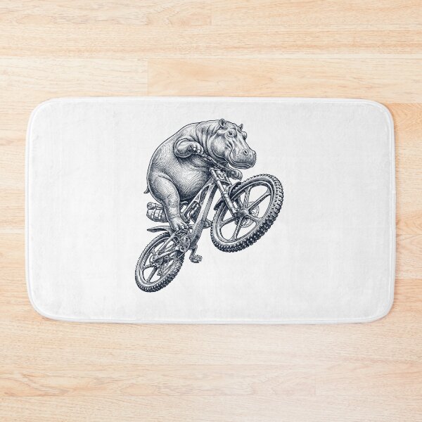 Item preview, Vintage Hippo Riding Bicycle Cycling Bike Animal Lover designed and sold by TerryConnells.