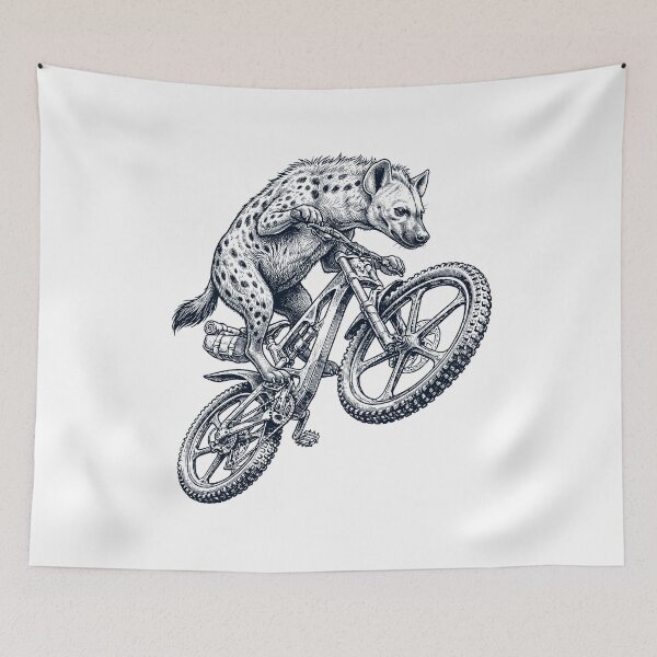 Item preview, Vintage Hyena Riding Bicycle Cycling Bike Animal Lover designed and sold by TerryConnells.