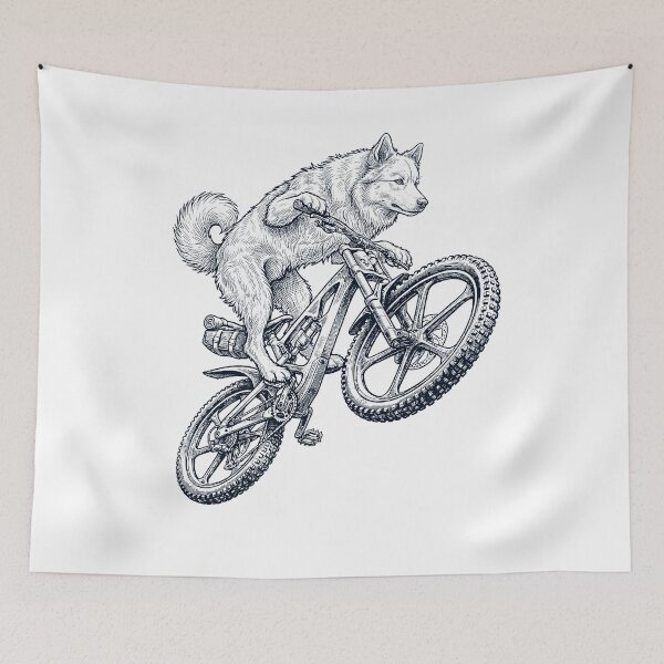 Item preview, Vintage Icelandic Sheepdog Riding Bicycle Cycling Bike Dog Lover designed and sold by TerryConnells.