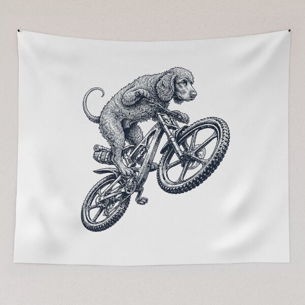 Item preview, Vintage Irish Water Spaniel Riding Bicycle Cycling Bike Dog Lover designed and sold by TerryConnells.