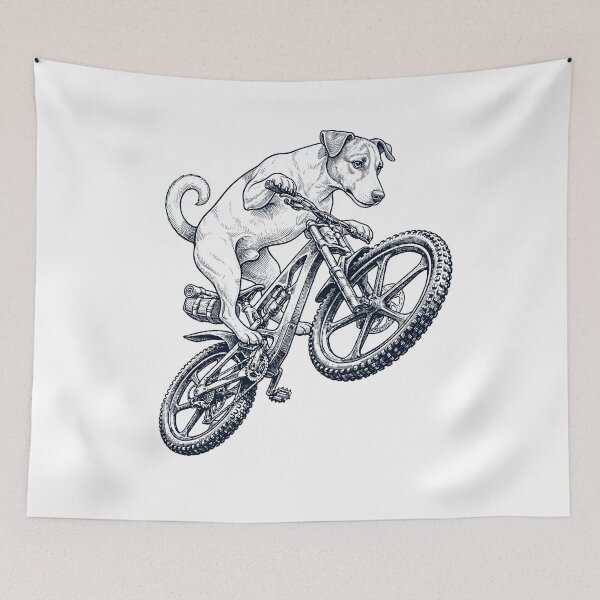 Item preview, Vintage Jack Russell Terrier Riding Bicycle Cycling Bike Dog Lover designed and sold by TerryConnells.