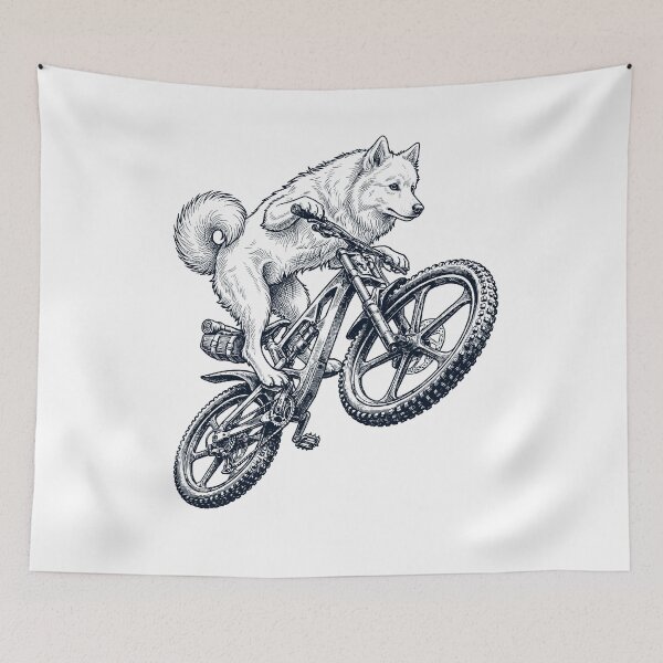 Item preview, Vintage Japanese Spitz Riding Bicycle Cycling Bike Dog Lover designed and sold by TerryConnells.