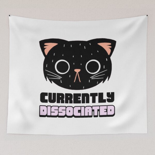 Item preview, Currently Dissociated Black Cat Meme designed and sold by GenZFashion000.