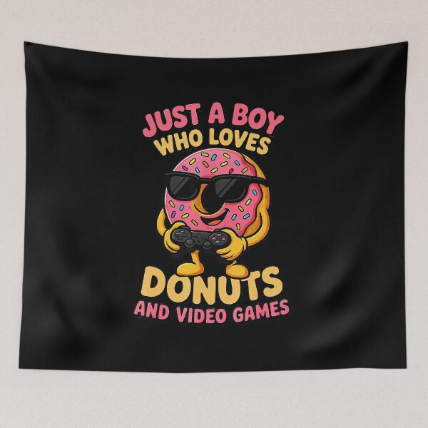 Item preview, Funny Donut Gamer Cartoon Boy Gaming Snack Lover designed and sold by FGTV2021.