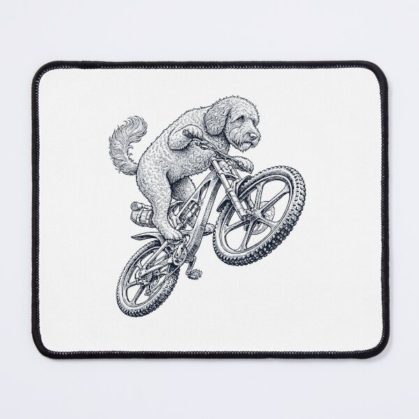 Item preview, Vintage Labradoodle Riding Bicycle Cycling Bike Dog Lover designed and sold by TerryConnells.