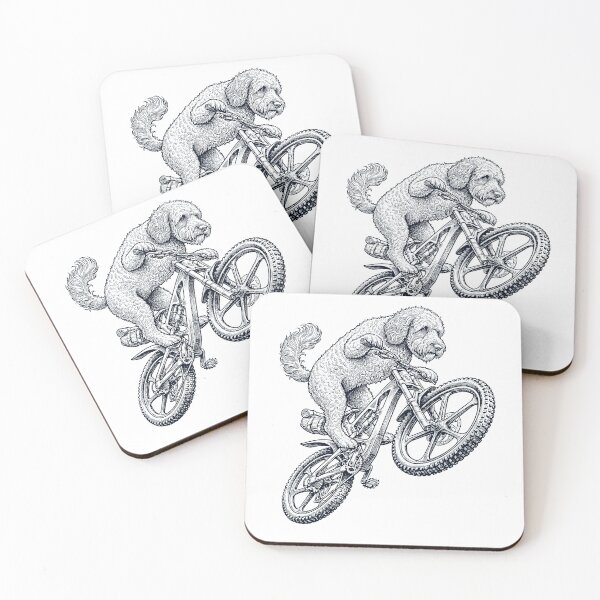 Item preview, Vintage Labradoodle Riding Bicycle Cycling Bike Dog Lover designed and sold by TerryConnells.