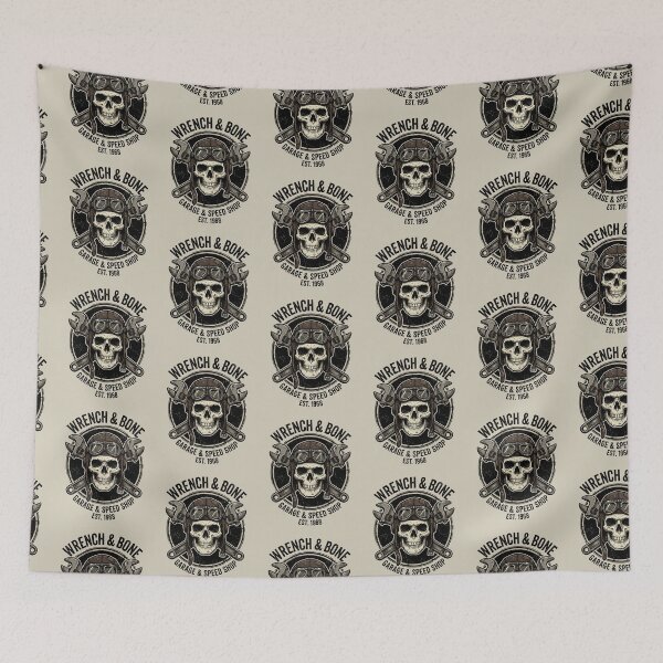 Item preview, Vintage Garage Skull Crossed Wrenches Mechanic Tools Emblem designed and sold by RetroRewind Studio.