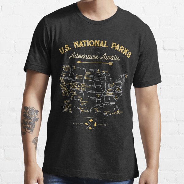 National Park Map Vintage T Shirt - All 59 National Parks Gifts Men Women Kids Essential T-Shirt