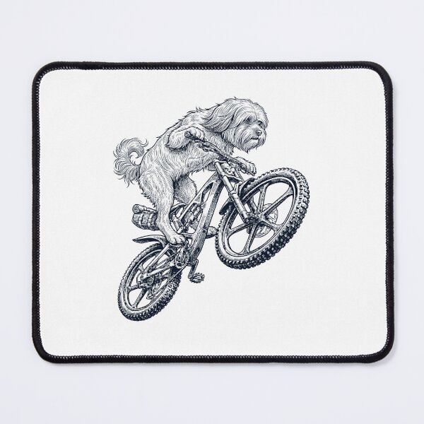 Item preview, Vintage Lhasa Apso Riding Bicycle Cycling Bike Dog Lover designed and sold by TerryConnells.