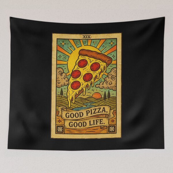 Item preview, Good Pizza Good Life Retro Slice with Vintage Card Style designed and sold by ferminhays.
