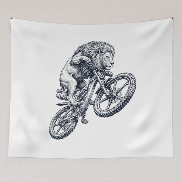 Aperçu de l'œuvre Vélo vintage à motif lion, idéal pour les amoureux des animaux créée et vendue par TerryConnells.