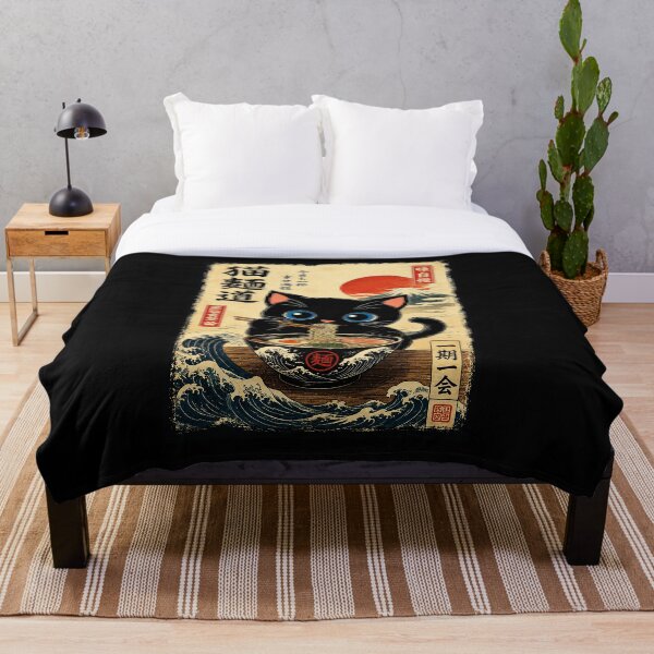 Item preview, Cute Black Cat Ramen Poster with Vintage Japanese Scenery designed and sold by eliramaison.