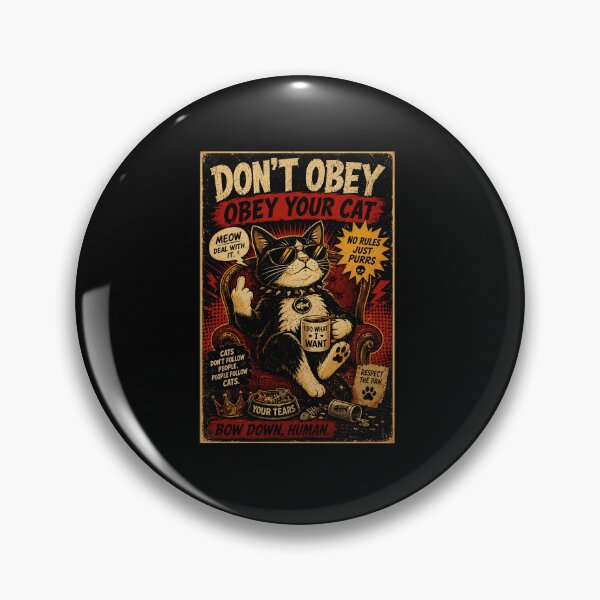 Item preview, Obey Your Cat Funny Rebel Feline Vintage Humor Poster designed and sold by Modaozushi216.