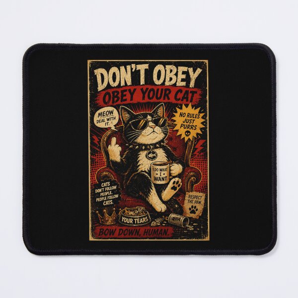 Item preview, Obey Your Cat Funny Rebel Feline Vintage Humor Poster designed and sold by Modaozushi216.