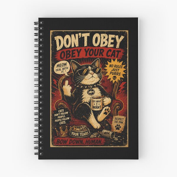 Item preview, Obey Your Cat Funny Rebel Feline Vintage Humor Poster designed and sold by Modaozushi216.