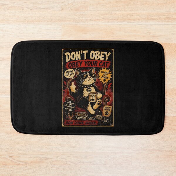 Item preview, Obey Your Cat Funny Rebel Feline Vintage Humor Poster designed and sold by Modaozushi216.