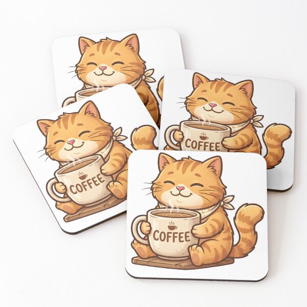 Item preview, Orange Cat Drinking Coffee designed and sold by umiinuraa.
