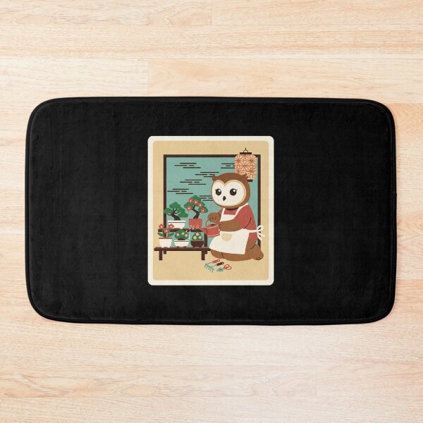 Item preview, Cute Gardening Owl Watering Bonsai Plants Cozy Cartoon designed and sold by JordynLadukeg65.