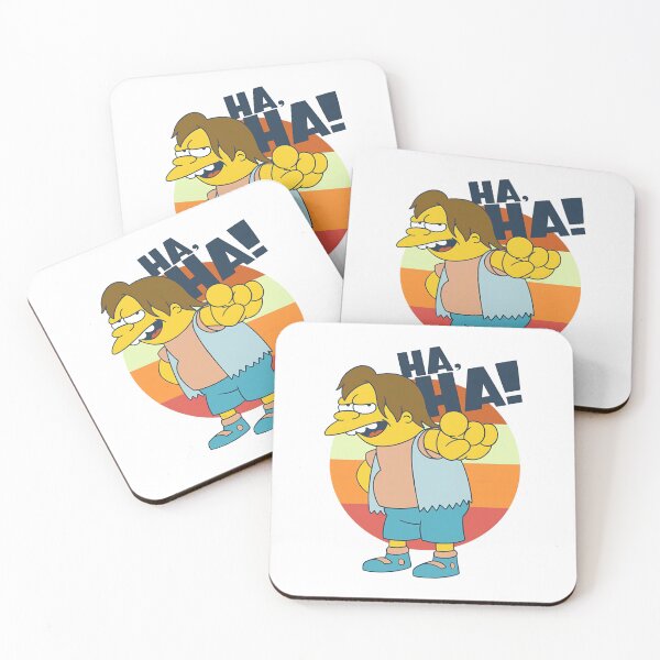 Item preview, Nelson Muntz Ha Ha Retro Striped Sunset Laugh designed and sold by MindrootEchoart.