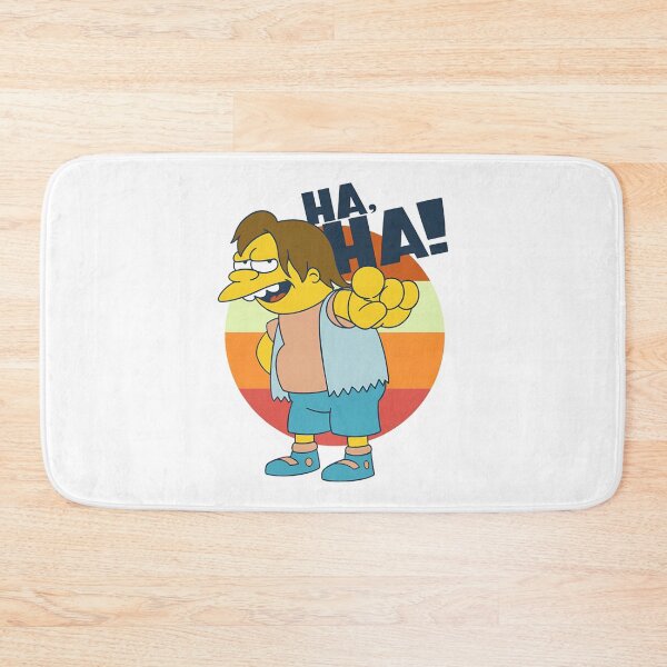 Item preview, Nelson Muntz Ha Ha Retro Striped Sunset Laugh designed and sold by MindrootEchoart.