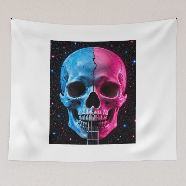 Item preview, Skull Guitar Art Print designed and sold by CosmicRockArt.