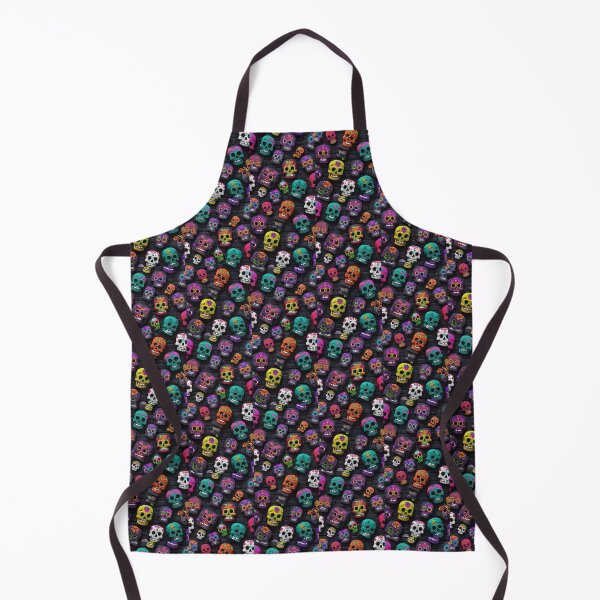 Item preview, Colorful Sugar Skulls Pattern Black Brick Wall Gothic Art designed and sold by UrbanCanvas 111.