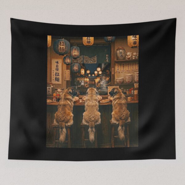Item preview, Japanese Leonberger Art Ramen Noodle Foodie Dog Lover designed and sold by DoodleTortle.