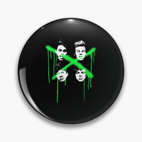 Item preview, Punk Rock Band X Marks The Spot Neon Green Fan designed and sold by jinajinawoodood.