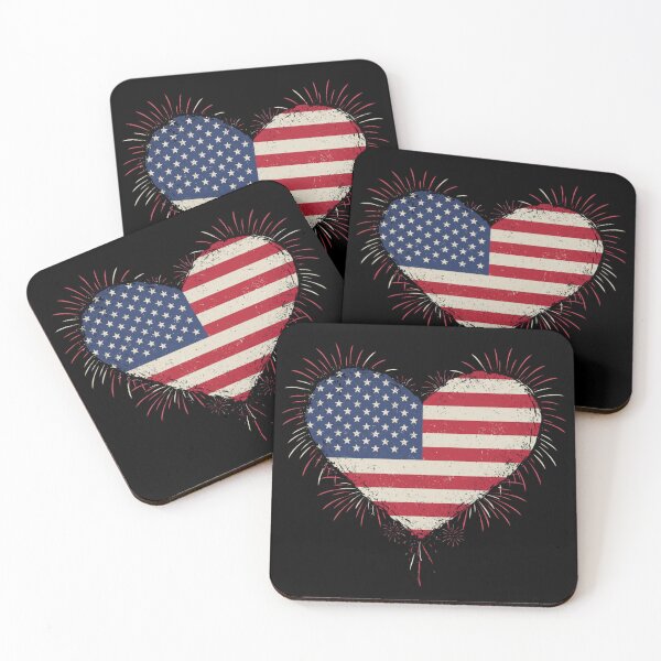 Item preview, Fireworks 4th of July American Flag Patriotic Sparklers heart Vintage  designed and sold by CF_VintageDesign.