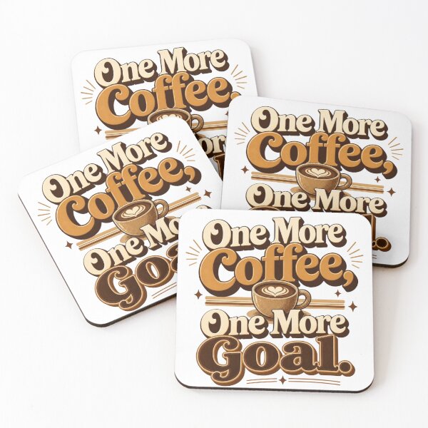 Item preview, One More Coffee, One More Goal. | Retro Coffee Motivation Quote designed and sold by Irene Catchmind.
