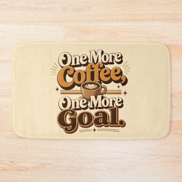 Item preview, One More Coffee, One More Goal. | Retro Coffee Motivation Quote designed and sold by Irene Catchmind.