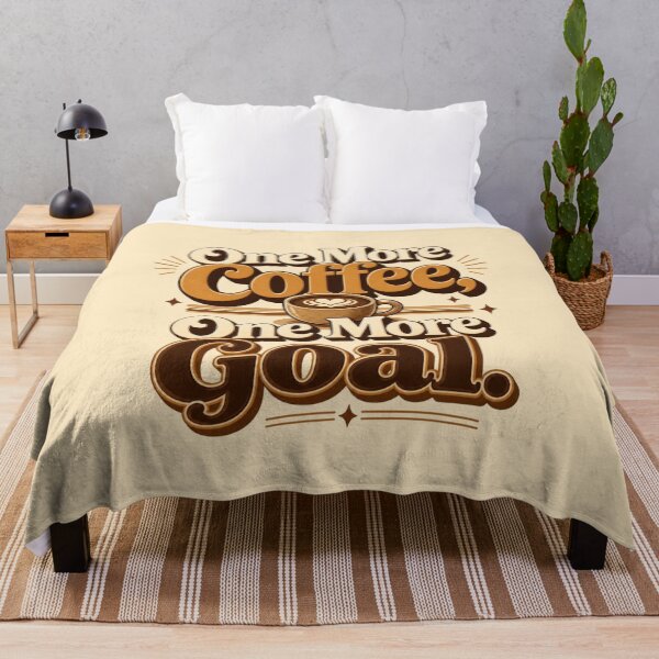 Item preview, One More Coffee, One More Goal. | Retro Coffee Motivation Quote designed and sold by Irene Catchmind.