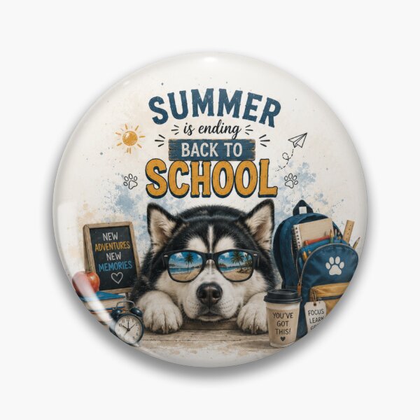 Item preview, Summer Is Ending, Back To School Husky | Funny Dog Back To School Design designed and sold by Inkmatic Studio.
