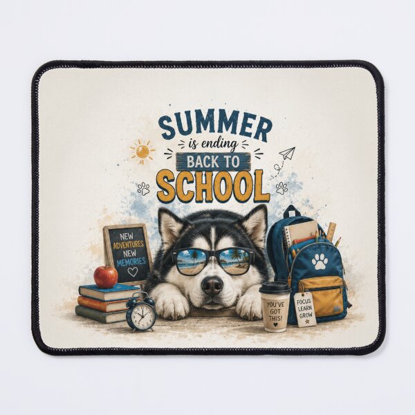 Item preview, Summer Is Ending, Back To School Husky | Funny Dog Back To School Design designed and sold by Inkmatic Studio.