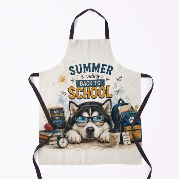 Item preview, Summer Is Ending, Back To School Husky | Funny Dog Back To School Design designed and sold by Inkmatic Studio.