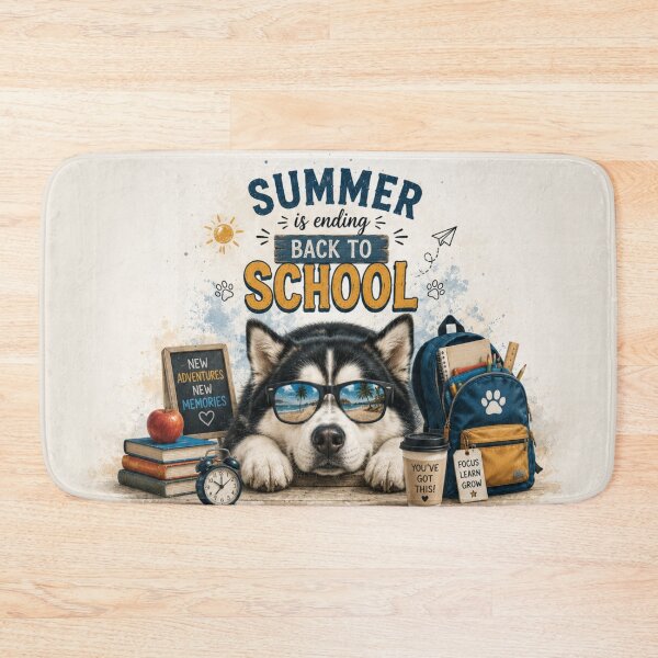 Item preview, Summer Is Ending, Back To School Husky | Funny Dog Back To School Design designed and sold by Inkmatic Studio.
