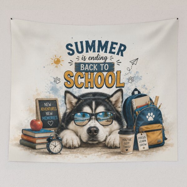 Item preview, Summer Is Ending, Back To School Husky | Funny Dog Back To School Design designed and sold by Inkmatic Studio.